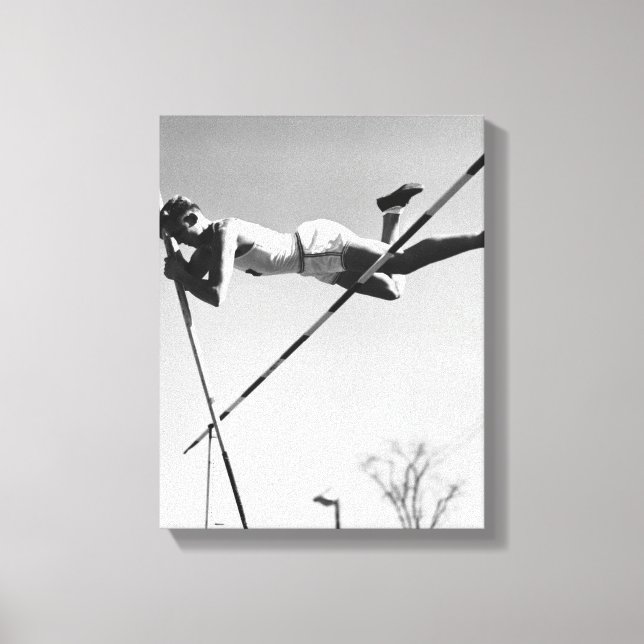 Male Pole Vaulter Canvas Print (Front)