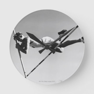 Male Pole Vaulter Round Clock