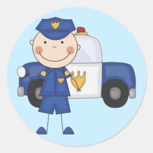 Male Police Officer Tshirts and Gifts Classic Round Sticker