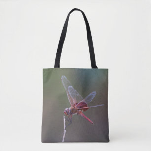 Male Red Saddlebags Dragonfly Tote Bag