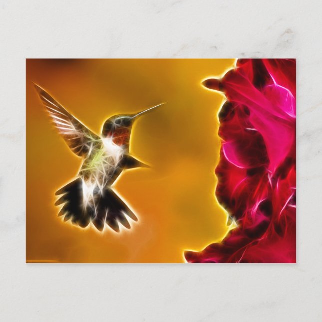 Male Ruby-throated Hummingbird Postcard (Front)
