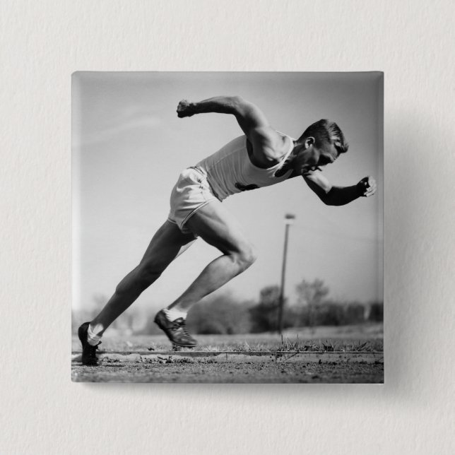 Male Runner 15 Cm Square Badge (Front)