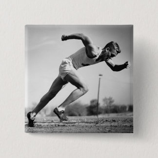 Male Runner 15 Cm Square Badge