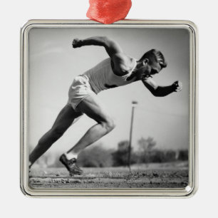 Male Runner Metal Tree Decoration