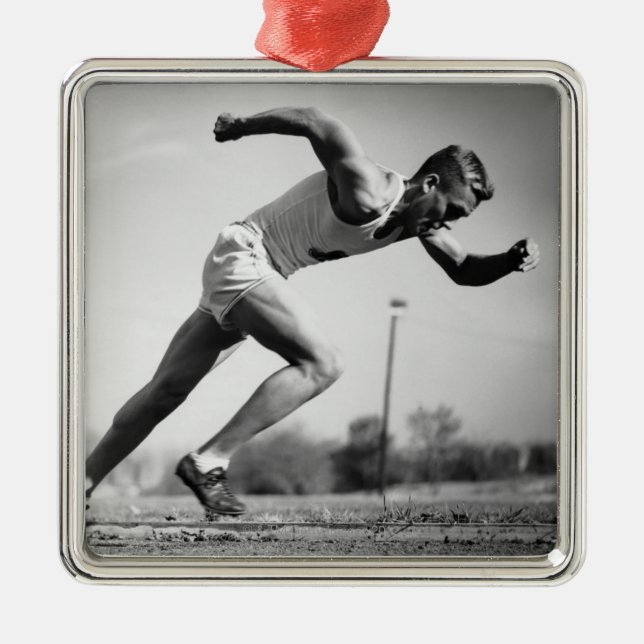 Male Runner Metal Tree Decoration (Front)