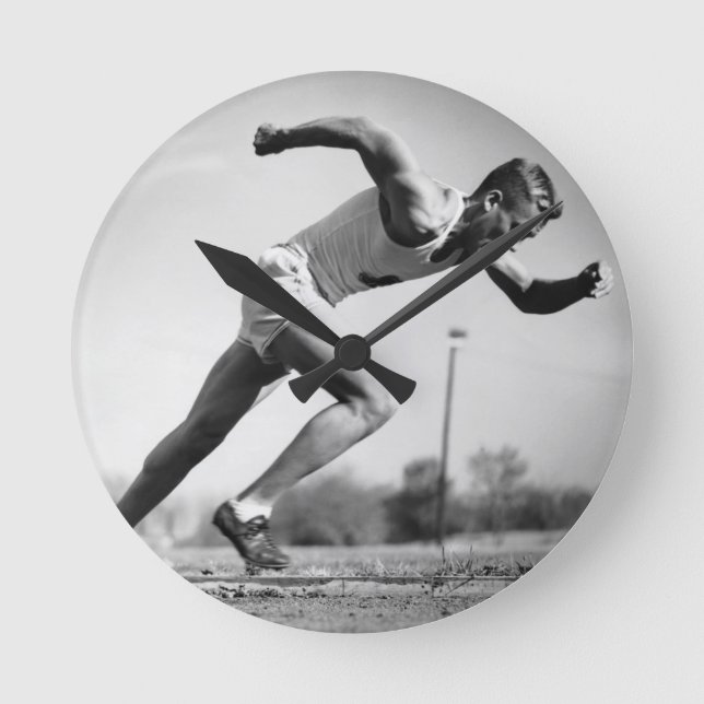 Male Runner Round Clock (Front)