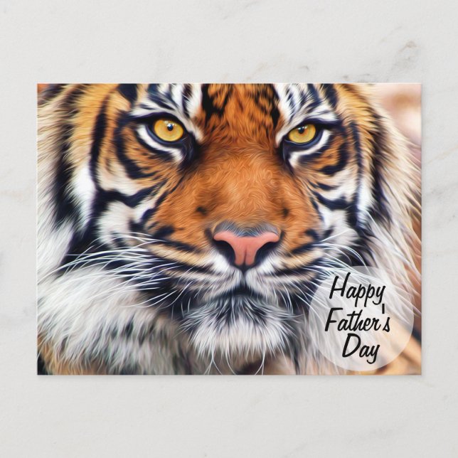 Male Siberian Tiger Father's Day Photograph Postcard (Front)