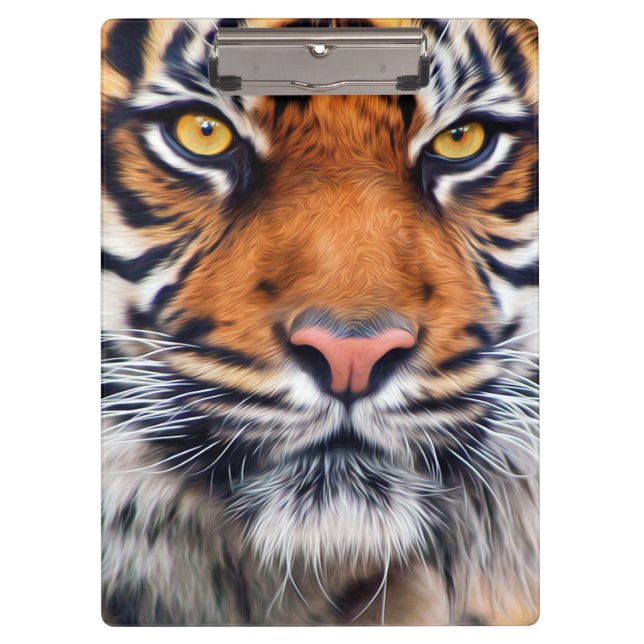 Male Siberian Tiger Paint Photograph Clipboard (Front)