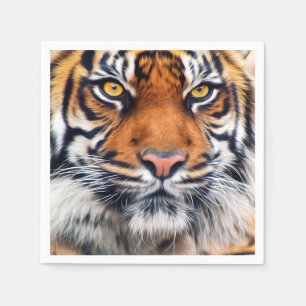 Male Siberian Tiger Paint Photograph Napkin