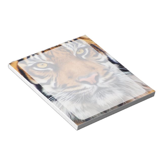 Male Siberian Tiger Paint Photograph Notepad (Angled)