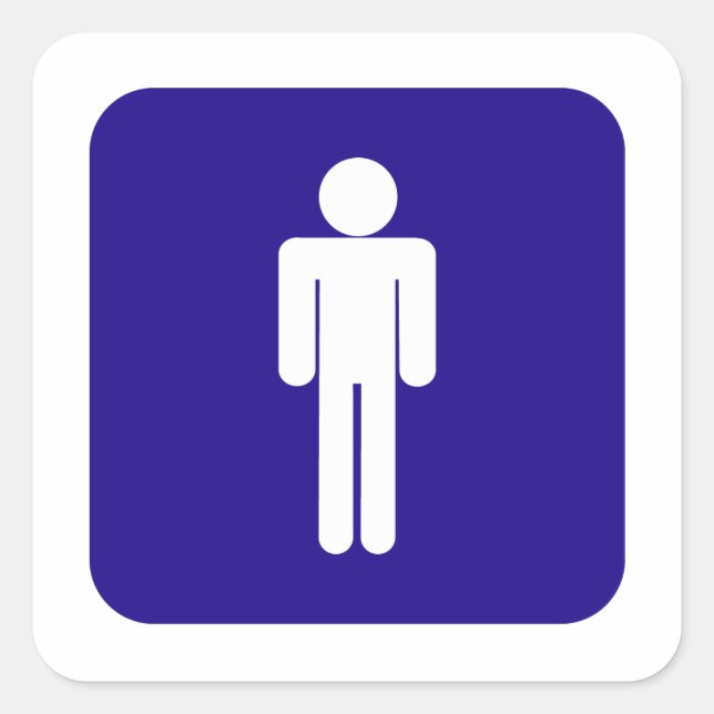 Male Sign Square Sticker (Front)