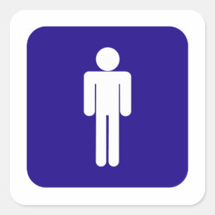 Male Sign Square Sticker