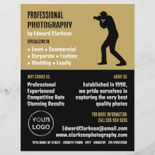 Male Silhouette, Photographer, Photography Hire Flyer