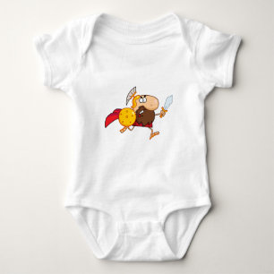 Male Spartan Gladiator with Sword Baby Bodysuit