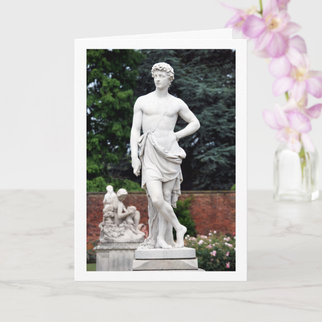 Male Statue, Hampton Court Gardens, England Card (Orchid)