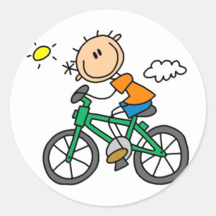 Male Stick Figure Bicyclist Tshirts and gifts Classic Round Sticker