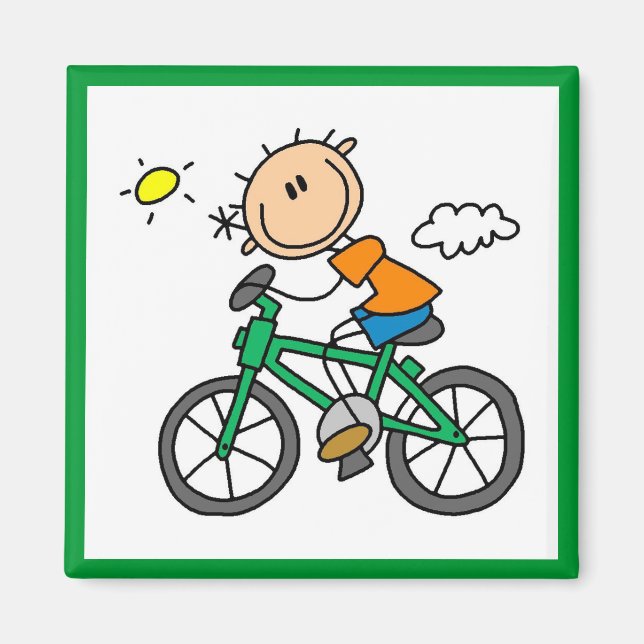 Male Stick Figure Bicyclist Tshirts and gifts Magnet (Front)