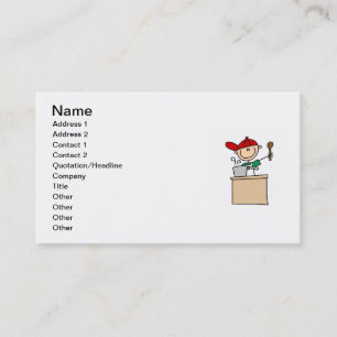 Male Stick Figure Cook Business Card