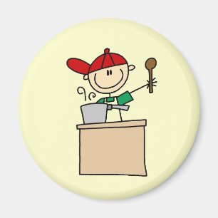 Male Stick Figure Cook Magnet