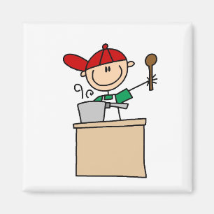 Male Stick Figure Cook Magnet