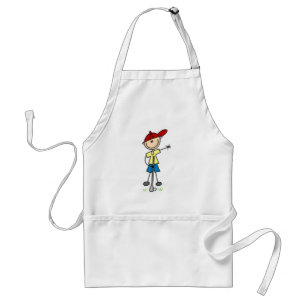 Male Stick Figure Golfer Standard Apron