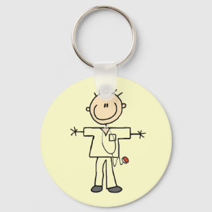 Male Stick Figure Nurse Key Ring