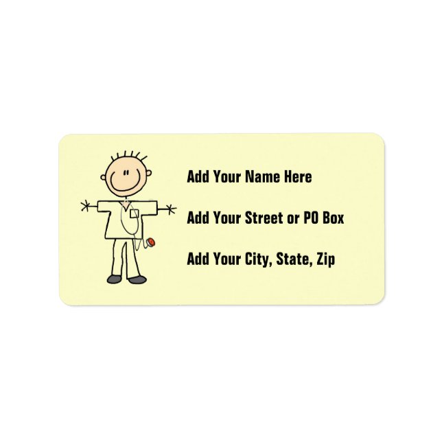 Male Stick Figure Nurse Label (Front)