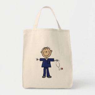 Male Stick Figure Nurse Medium Skin Tote Bag