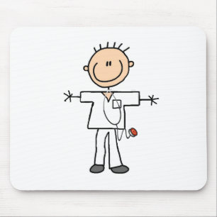 Male Stick Figure Nurse Mouse Mat