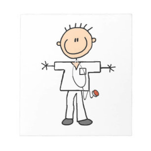 Male Stick Figure Nurse Notepad