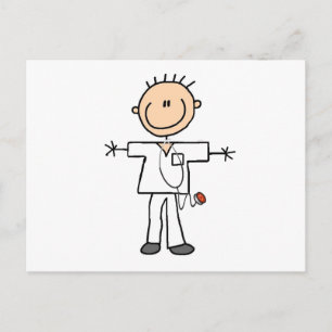 Male Stick Figure Nurse Postcard