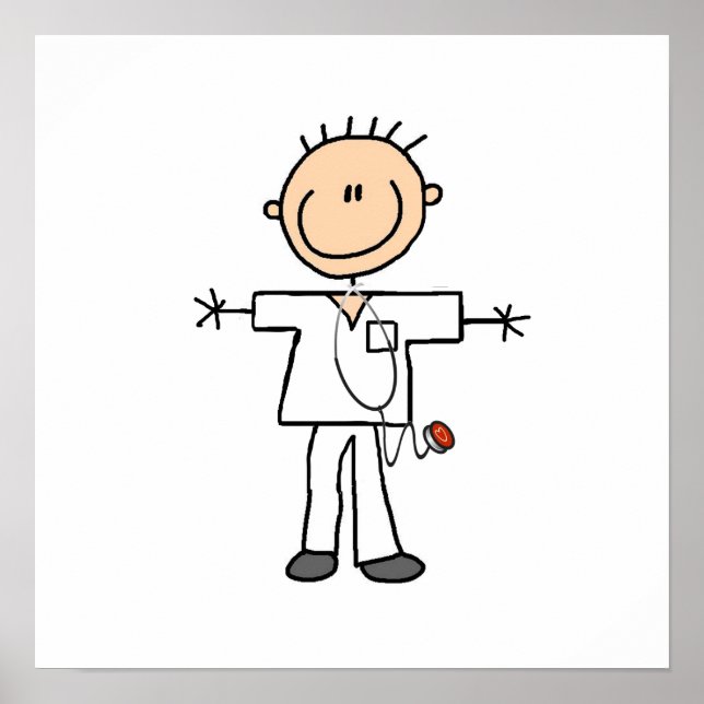 Male Stick Figure Nurse Poster (Front)