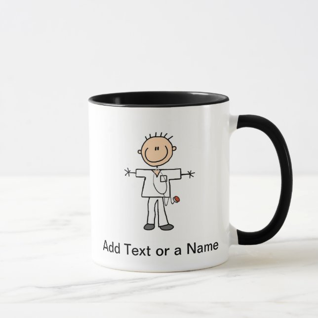 Male Stick Figure Nurse T-shirts and Gifts Mug (Right)