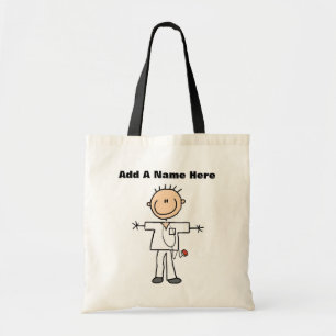 Male Stick Figure Nurse T-shirts and Gifts Tote Bag