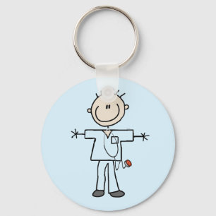 Male Stick Figure Nurse Tshirts and Gifts Key Ring