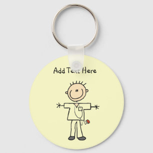 Male Stick Figure Nurse Tshirts and Gifts Key Ring