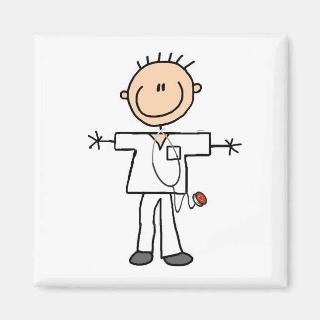 Male Stick Figure Nurse Tshirts and Gifts Magnet (Front)