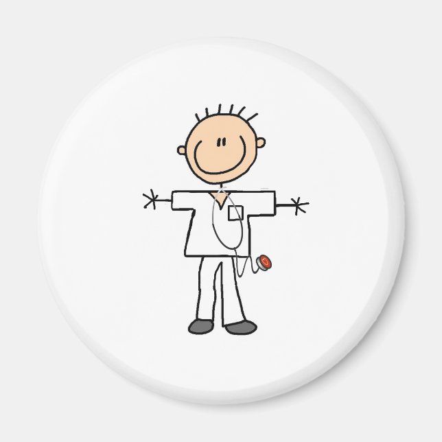Male Stick Figure Nurse Tshirts and Gifts Magnet (Front)