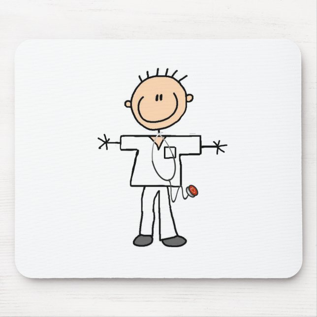 Male Stick Figure Nurse Tshirts and Gifts Mouse Mat (Front)