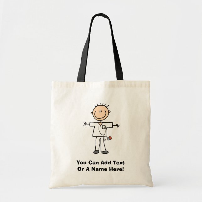 Male Stick Figure Nurse Tshirts and Gifts Tote Bag (Front)