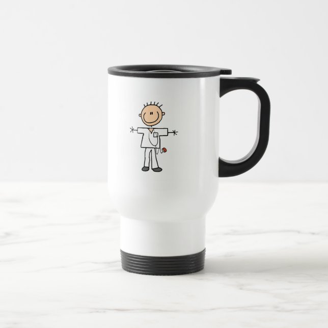 Male Stick Figure Nurse Tshirts and Gifts Travel Mug (Right)