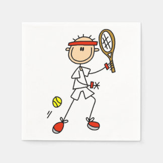 Male Stick Figure Tennis Player Napkin