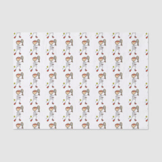 Male Stick Figure Tennis Player Tissue Paper