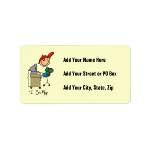 Male Stick Figure Web Surfer Label