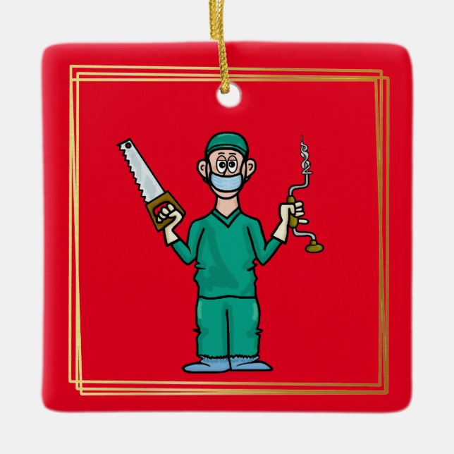 Male Surgeon Christmas Ornament (Front)
