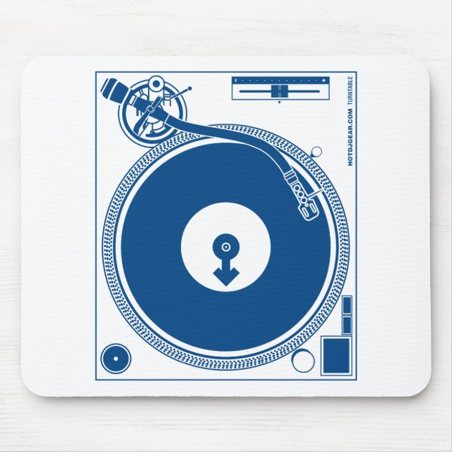 Male Symbol Turntable Deck - DJ Disc Jockey Mouse Mat (Front)