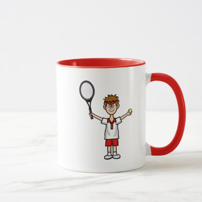 Male Tennis Player Mug with Light Brown Hair (Right)