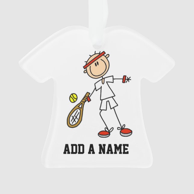 Male Tennis Player Ornament (Front)