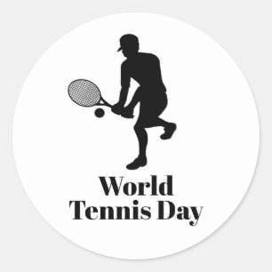 Male Tennis Player Silhouette Customise Stickers