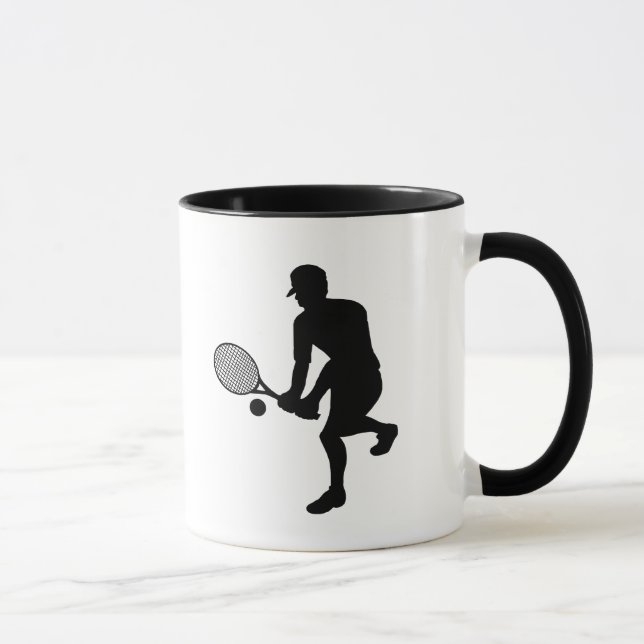 Male Tennis Player Silhouette Mug (Right)